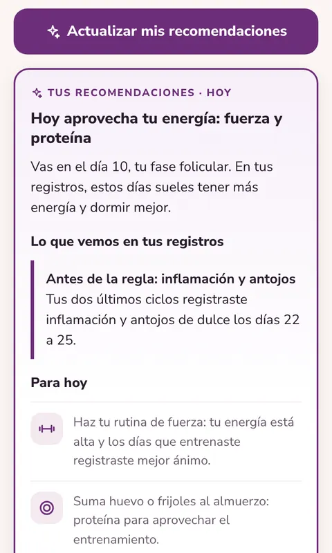 Recomendaciones personalizadas con los registros